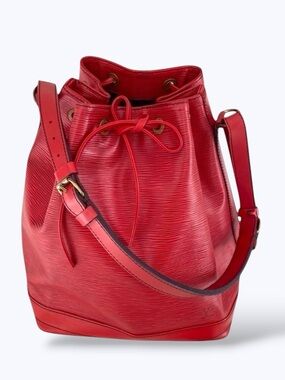 Louis Vuitton Red Epi Leather Noe GM Like New with COA